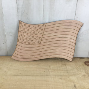 Waving American Flag Door Hanger Blank - Free Shipping
