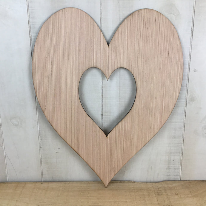 Heart Inside Heart Door Hanger Blank - Free Shipping
