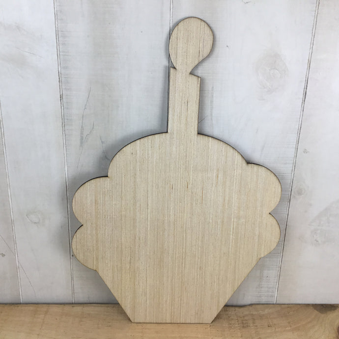 Cupcake With Candle Door Hanger Blank - Local Pickup
