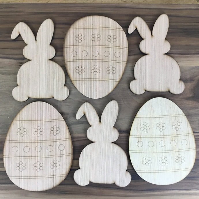 Egg and Bunny 6 Piece Craft Kit - Free Shipping